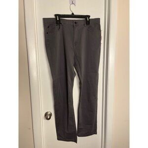 Kenneth Cole New York Mens Gray Stretch Cotton Blend Straight-Leg Pants Sz 36/32